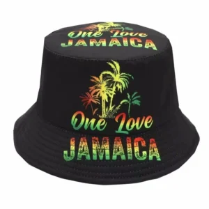 One Love" Jamaica-Inspired Dual-Sided Bucket Hat