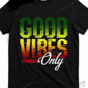 Good Vibes Only – Jamaica One Love Rasta Graphic T-Shirt